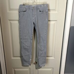 Madewell blue and white striped jeans size 27